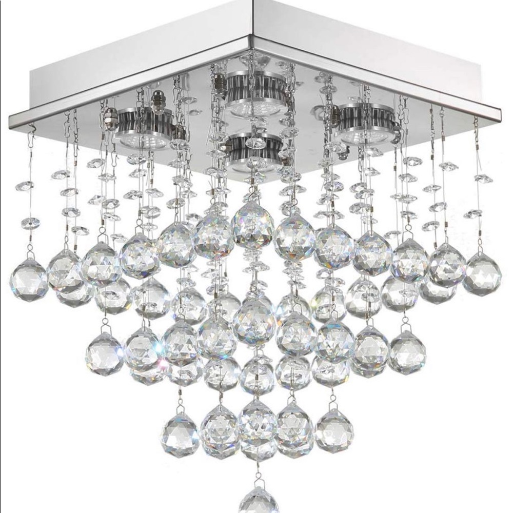 SILJOY crystal raindrop 4-tier chandelier